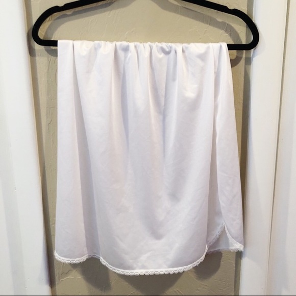 Unknown Other - White Half Slip with Knee Slit and Lace!
